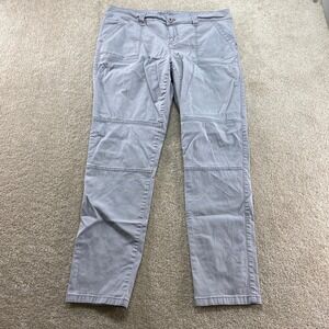 Faded Glory Utility Pants Womens 14 Gray Straight Leg Cotton Stretch Cargo Style